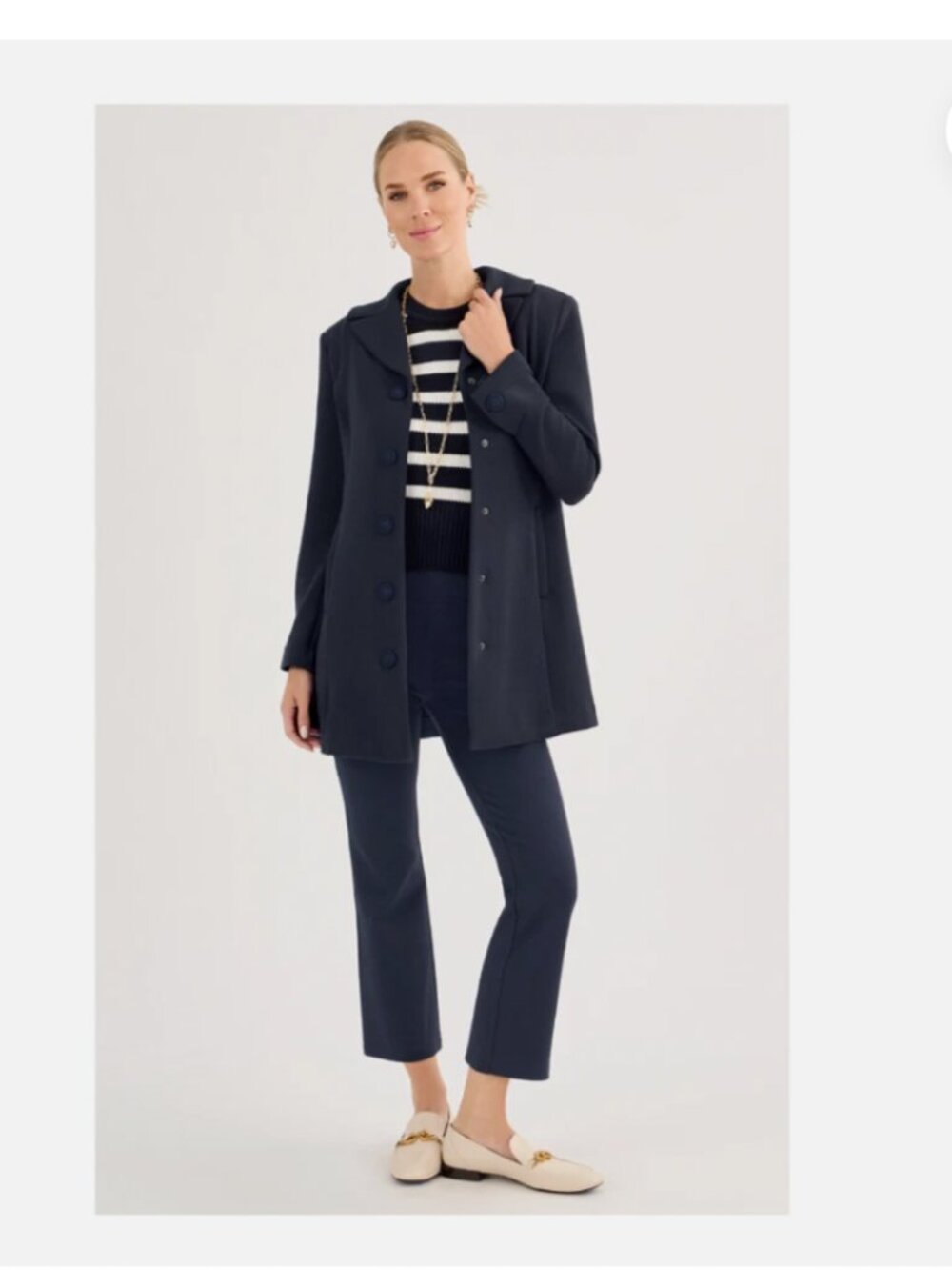 cAbi Cheeky Cropped Ponte Pant - Classic Navy - Size: XL